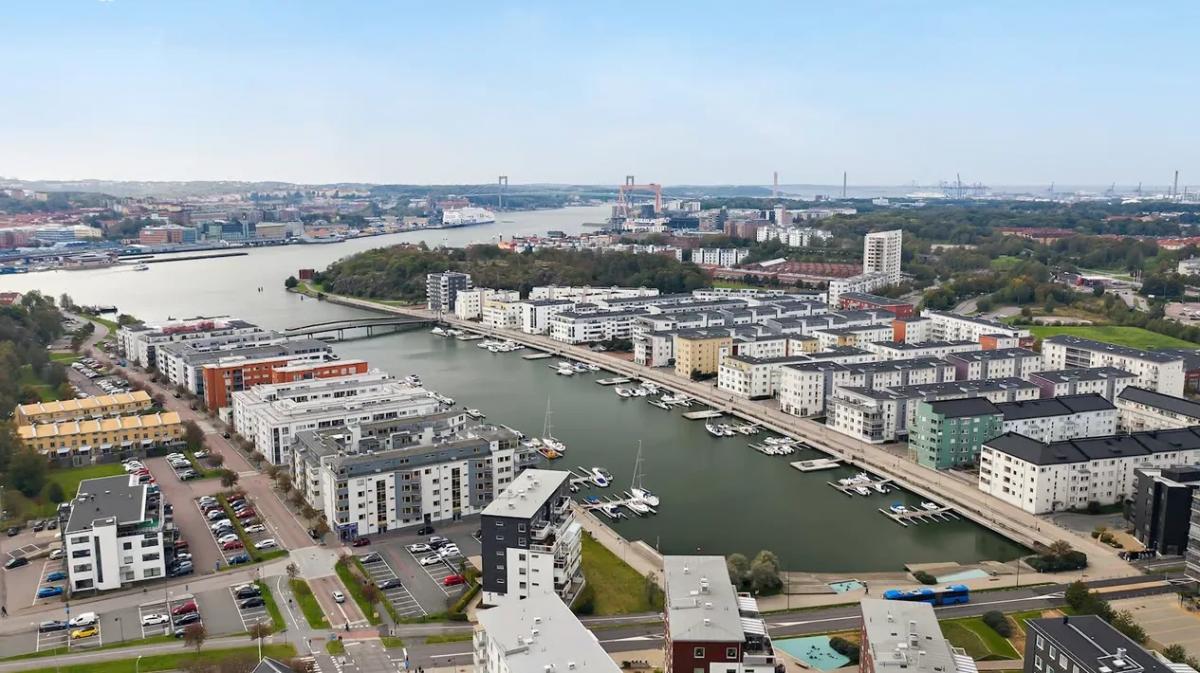 Aerial view of residential area in Gothenburg, Sweden