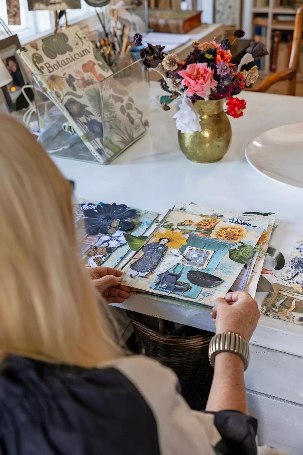 Mixed media collages created by Kerstin Enbom