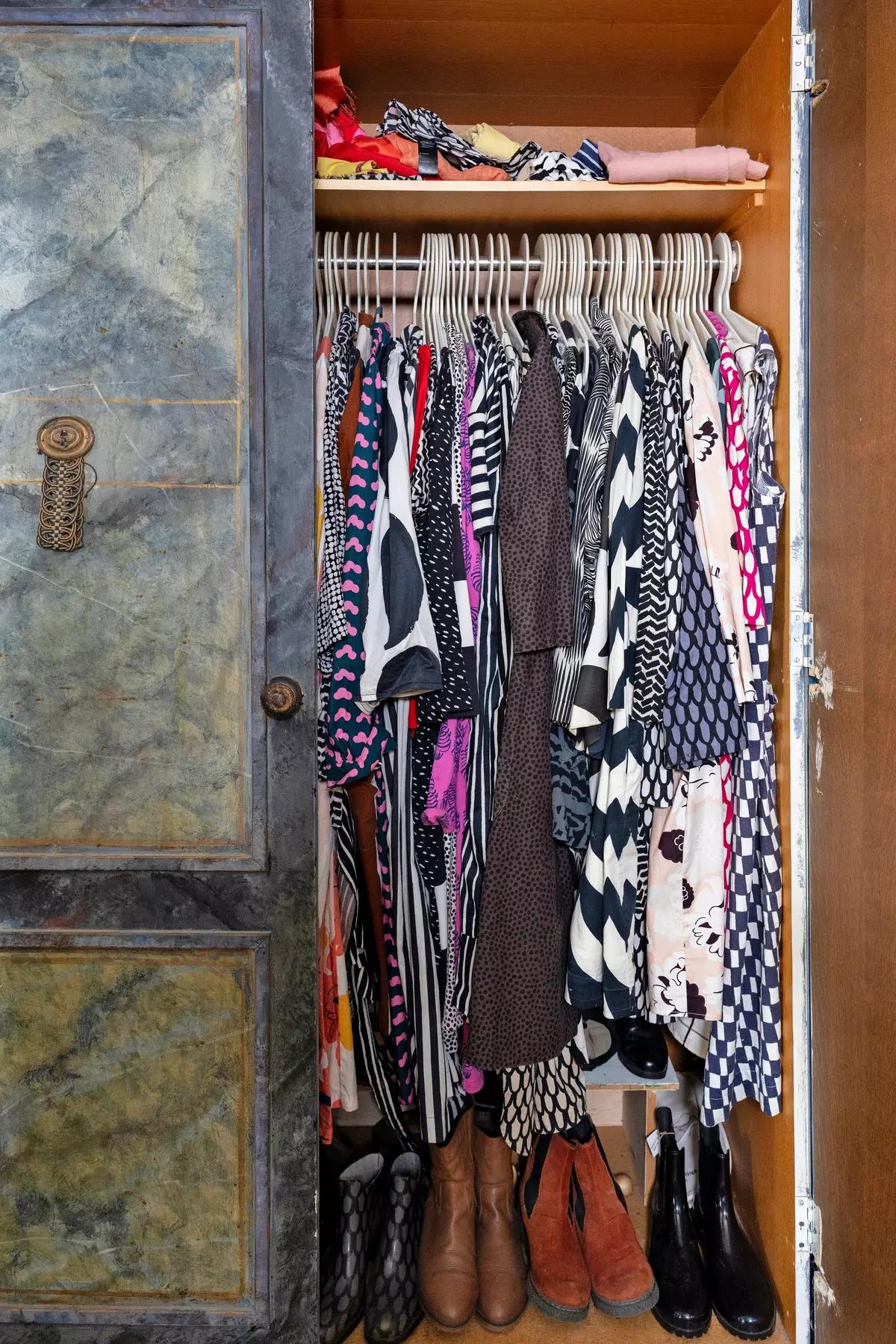 Vintage Marimekko dresses from the 1960s on display