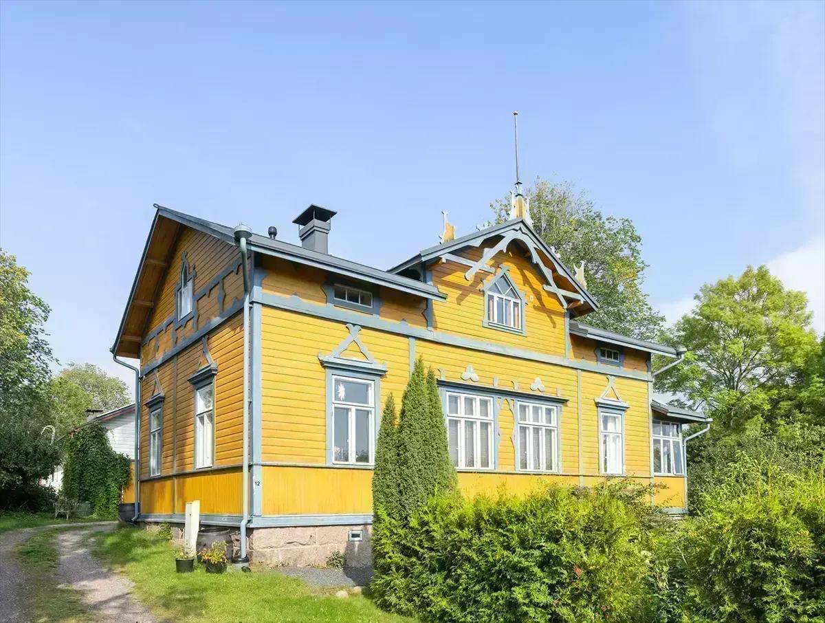 Yellow wooden house in Finland